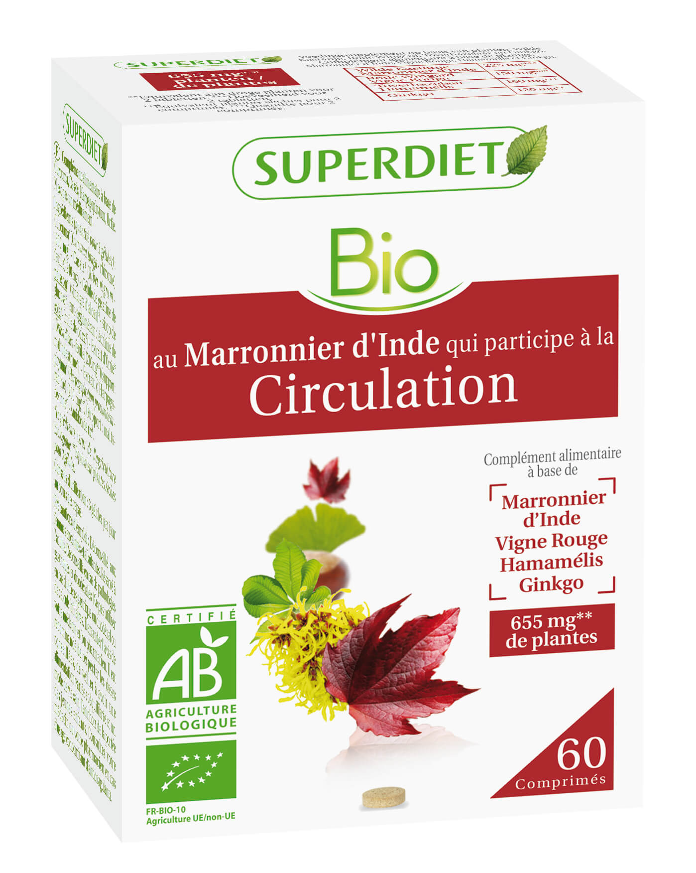 Super Diet Complexe marronnier d'inde circulation bio 60comprimés PL 483/331